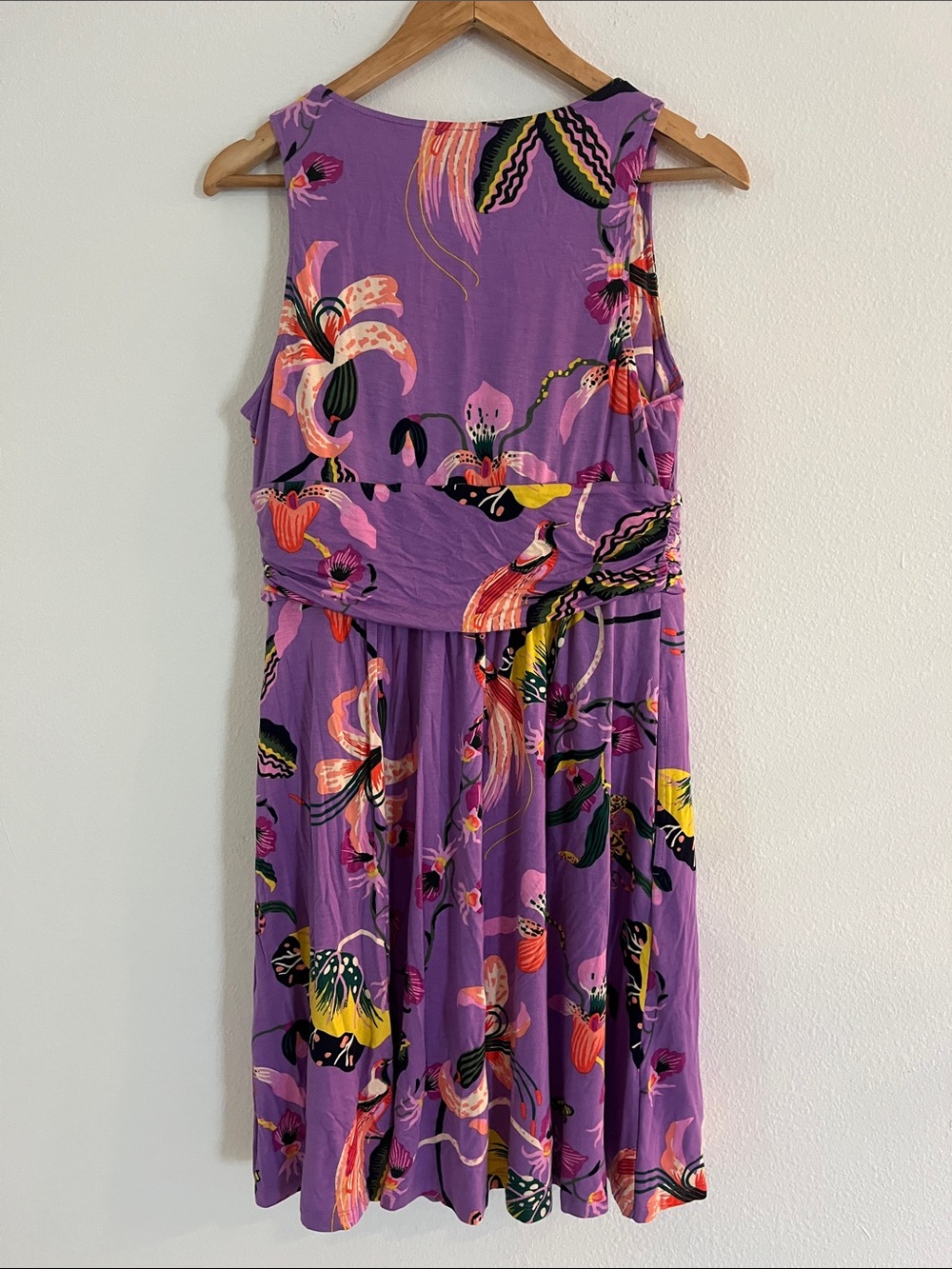 Soma Purple Floral Sleeveless Dress with Built In Bra - Picture 4 of 4